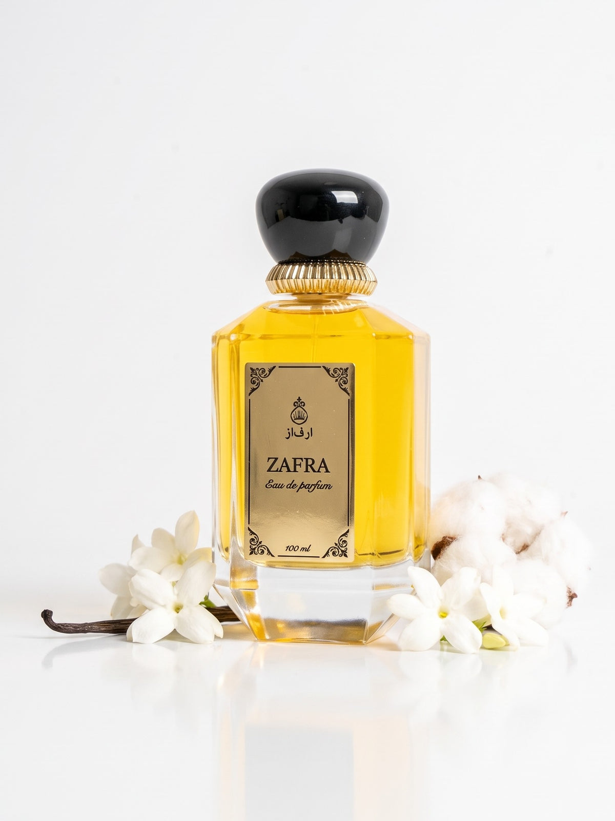 ZAFRA Eau de parfum 100 ml, sticlă transparentă — cu ingrediente
