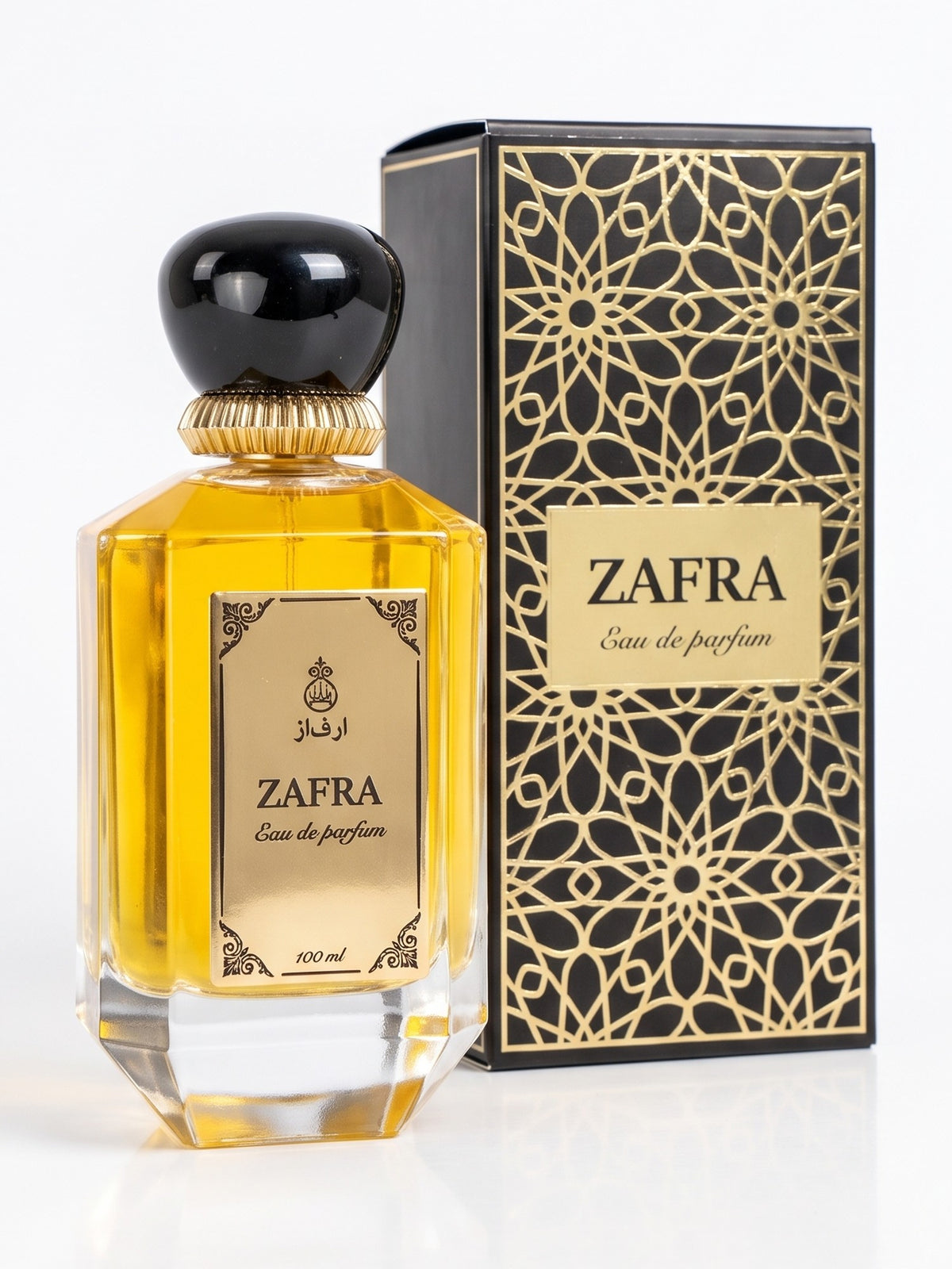 ZAFRA Eau de parfum 100 ml, sticlă transparentă — cu cutia