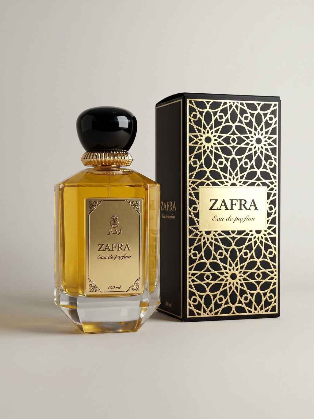 ZAFRA Eau de parfum 100 ml, sticlă transparentă — cu cutia
