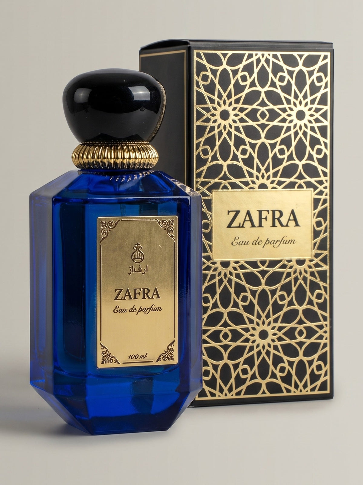 ZAFRA Eau de parfum 100 ml, sticlă albastră — cu cutia