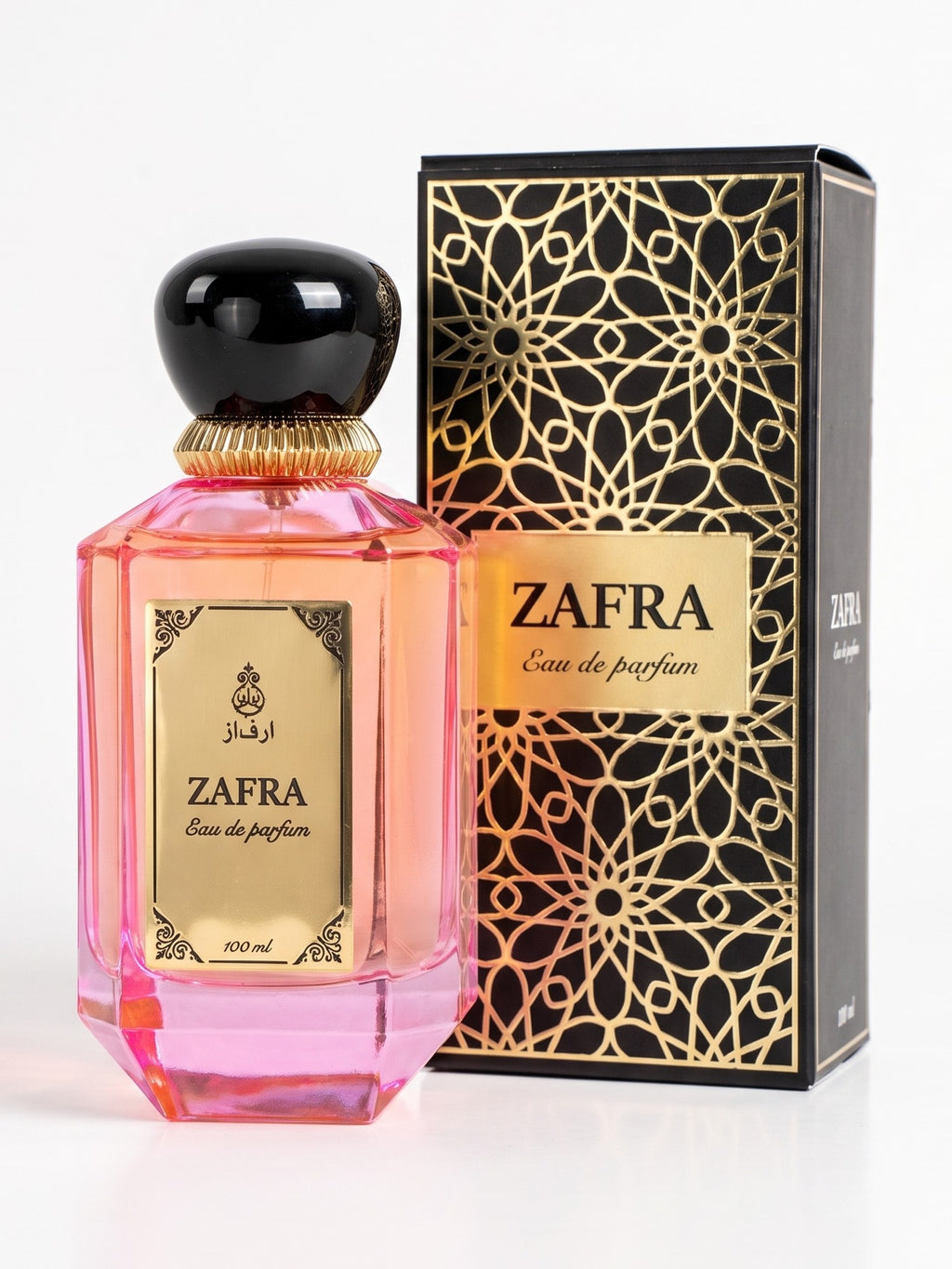 ZAFRA Eau de parfum 100 ml, sticlă roz / magenta — cu cutia