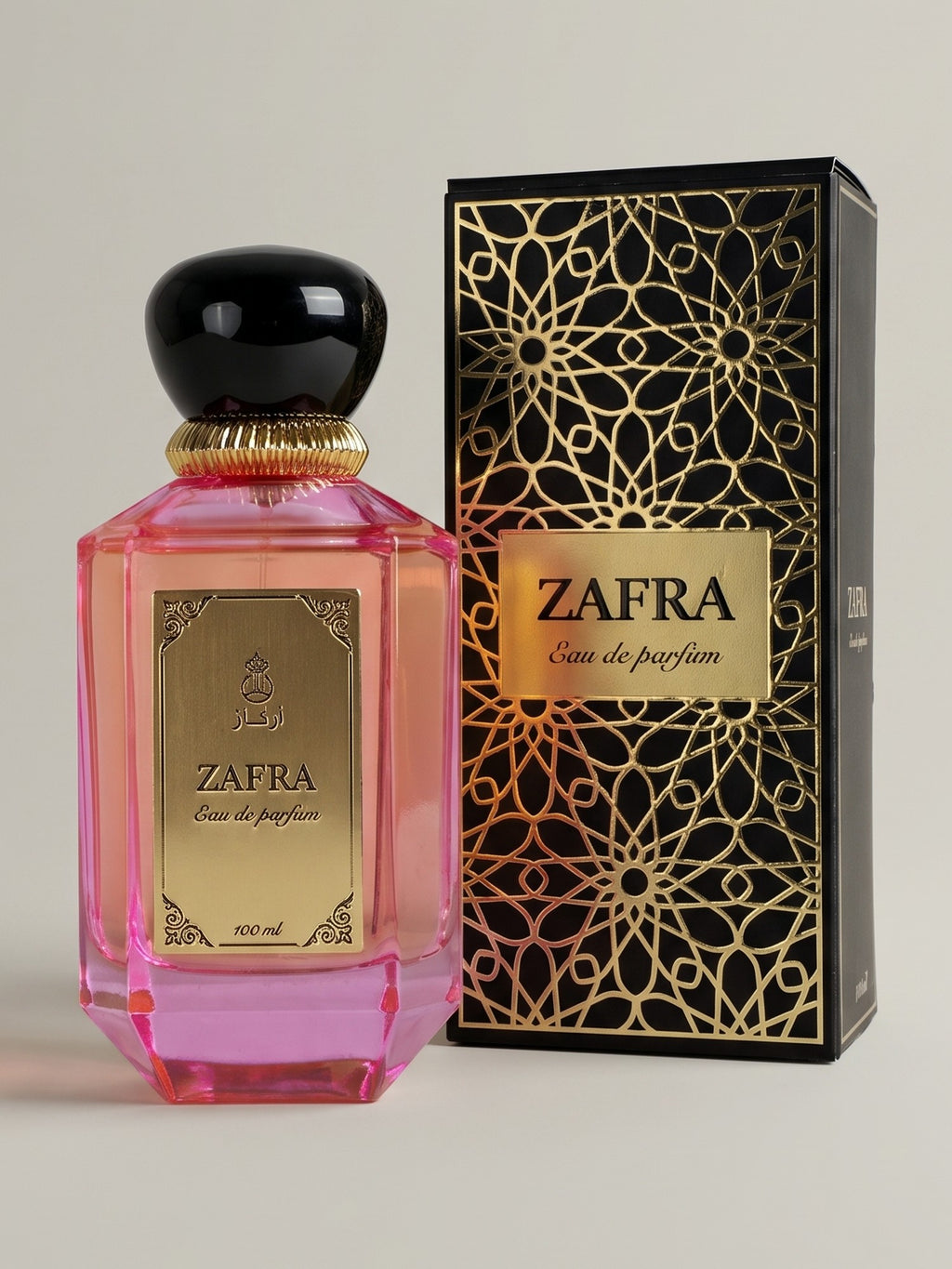 ZAFRA Eau de parfum 100 ml, sticlă roz / magenta — cu cutia