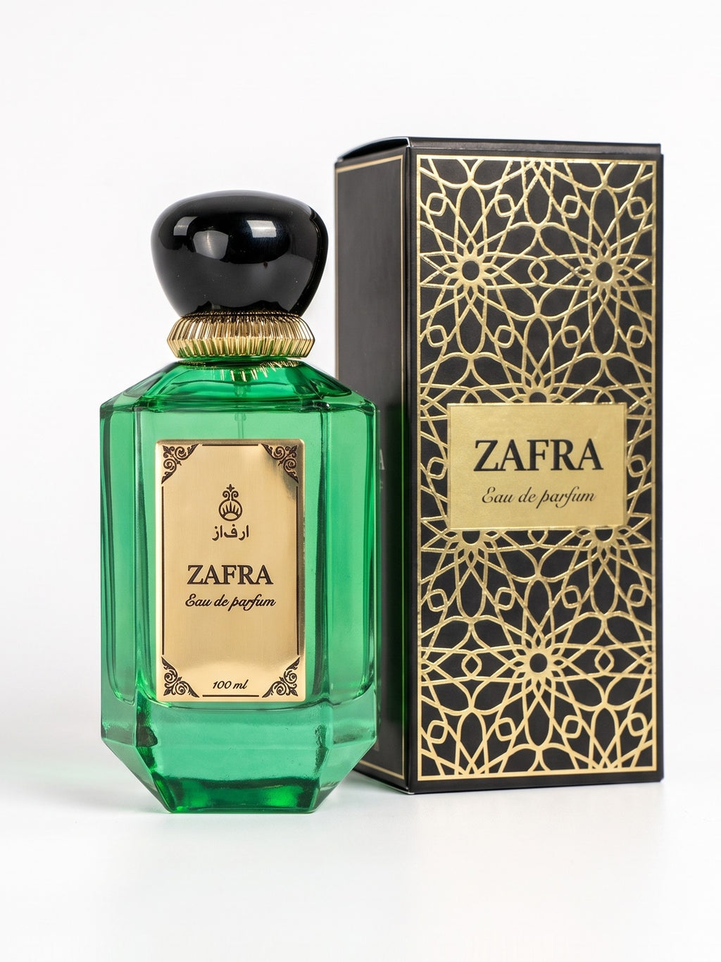 ZAFRA Eau de parfum 100 ml, sticlă verde — cu cutia