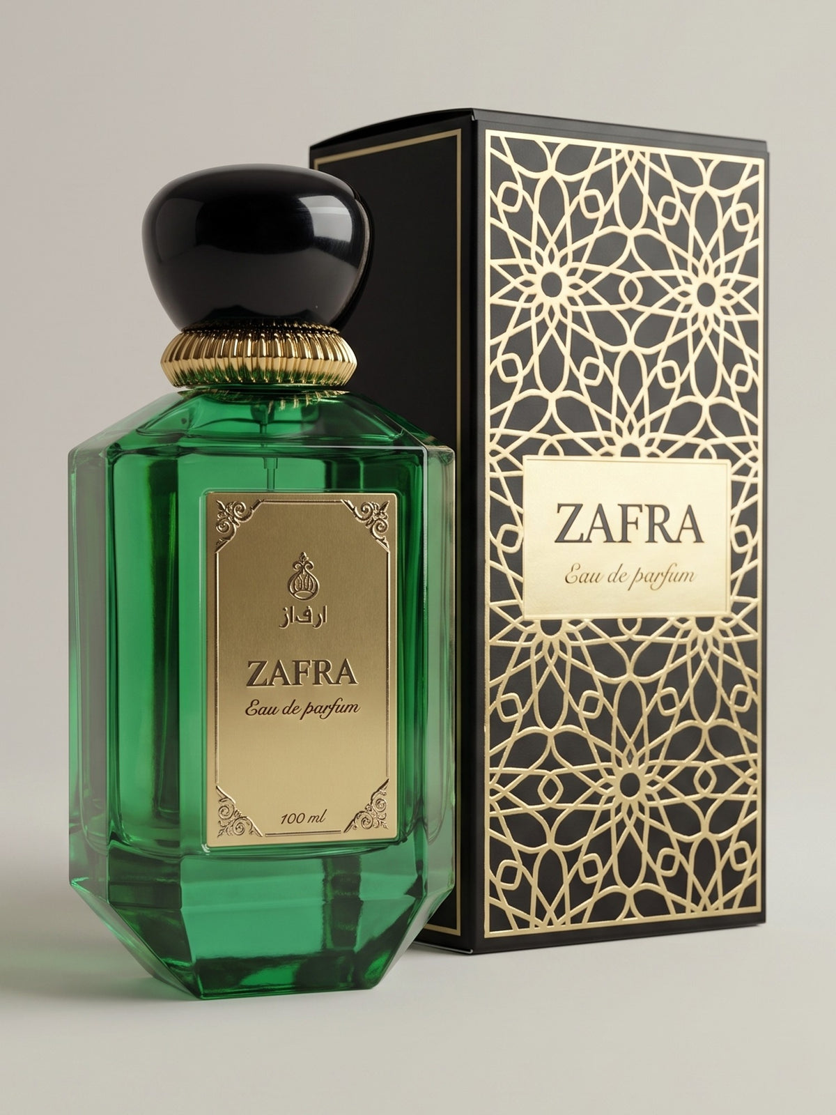 ZAFRA Eau de parfum 100 ml, sticlă verde — cu cutia
